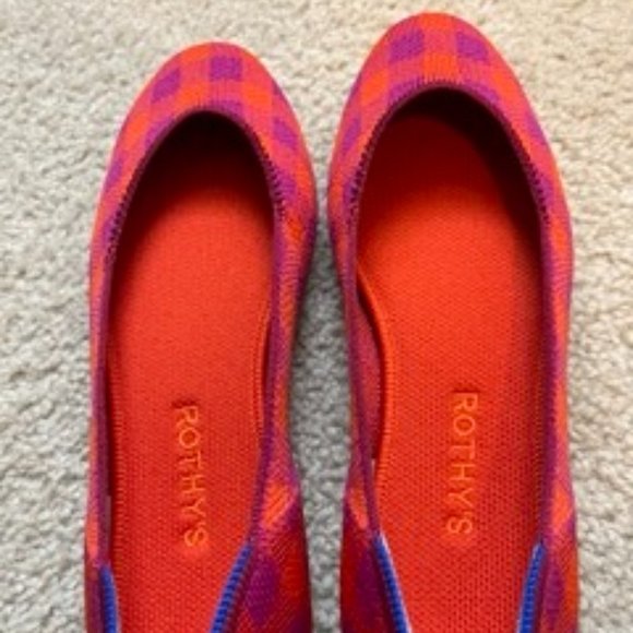 NEW Rothy’s Pomegranate Gingham Square Size 9 NWT - Retired - Picture 11 of 14